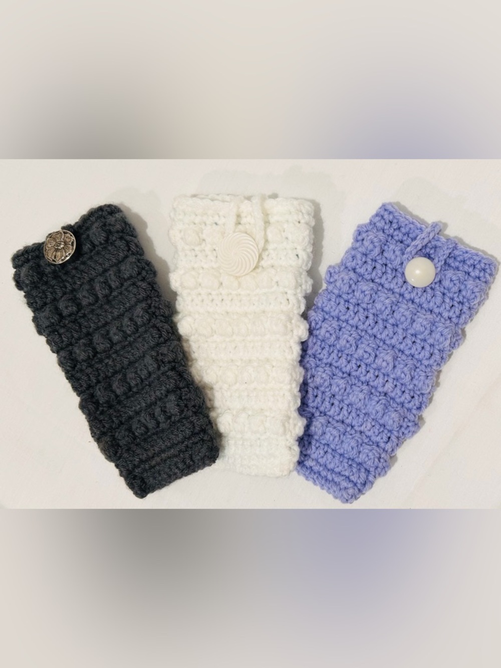 Eyeglass Cases Lined Soft Crocheted Handmade 3 Pieces